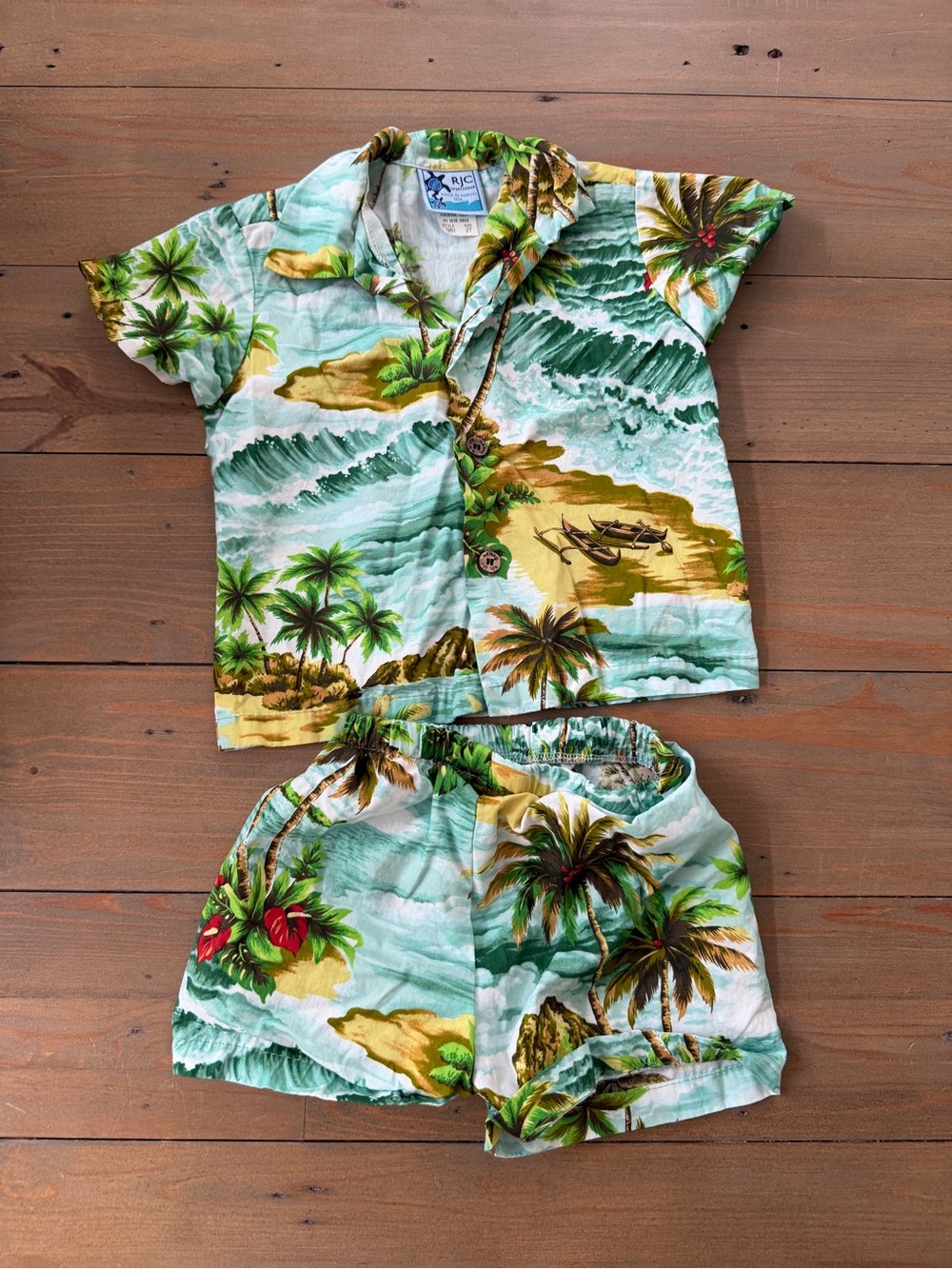 Authentic Hawaiian Toddler Tropical Set Never Worn - 2T